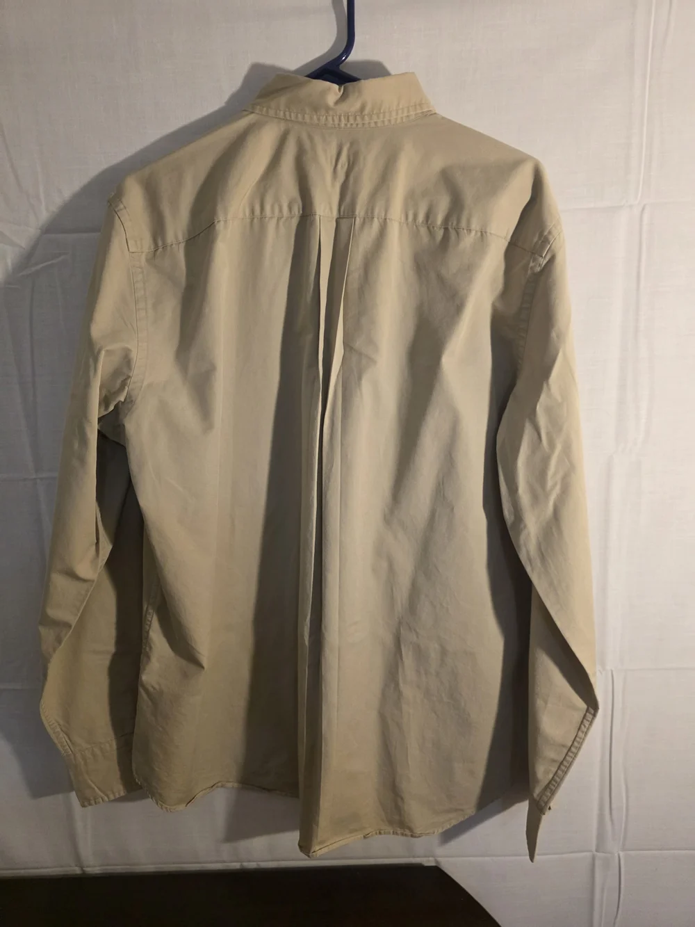 J. Crew Men's Beige Long-Sleeve Button-Down Light Weight Denim Shirt Sz L